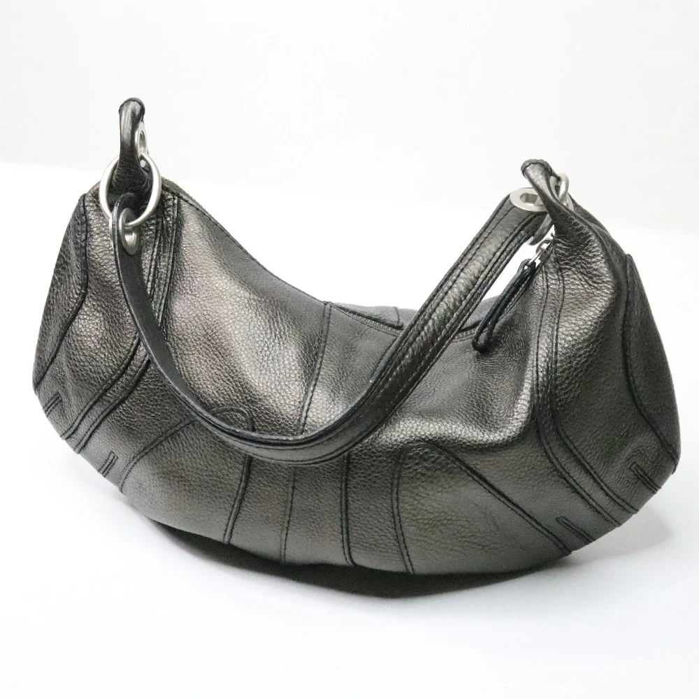 Banana Republic Vintage Pewter Metallic Shoulder Bag | Occasional Handbag